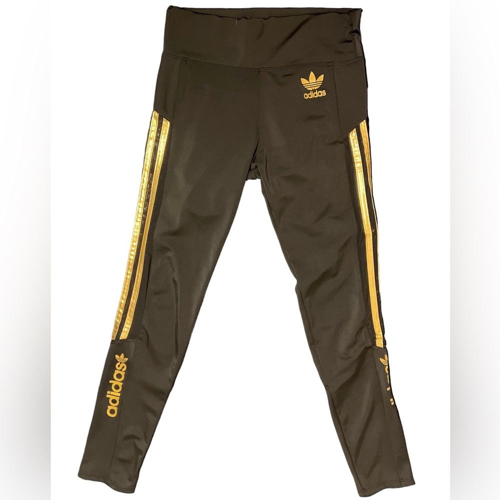 Adidas Black and Gold Tights Leggings